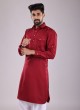 Wedding Wear Pathani Suit In Maroon Color